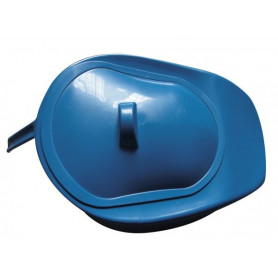 Bed pan with a plastic cap