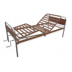 Νοσοκομειακό κρεβάτι χειροκίνητο πολύσπαστο καφέ