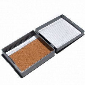 Microscope slides storage box for 25 slides