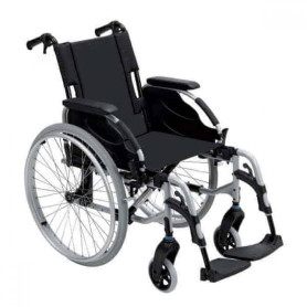 Invacare Action 2 standard wheelchair 45cm with large wheels & footrests black