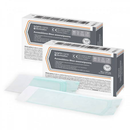 Self sealing sterilization pouches SOFTcare 75mm x 110mm (100pcs)