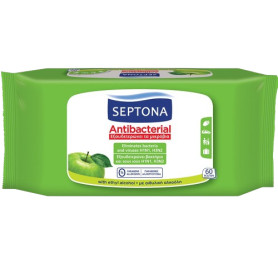 Septona Refresh antibacterial wipes green apple (60 pcs)