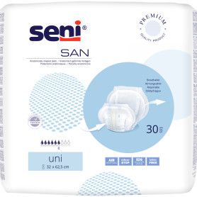San Seni Uni anatomically shaped pads 32cm x 62.5cm (10 pcs)