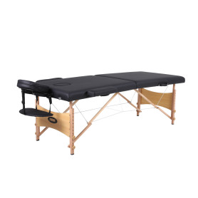 Folding wooden 2-section massage bed with accessories 0812301