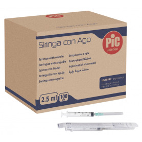 Pic syringes 2.5cc 23G x 25mm (100 pcs)