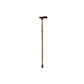 Adjustable folding aluminium walking stick bronze