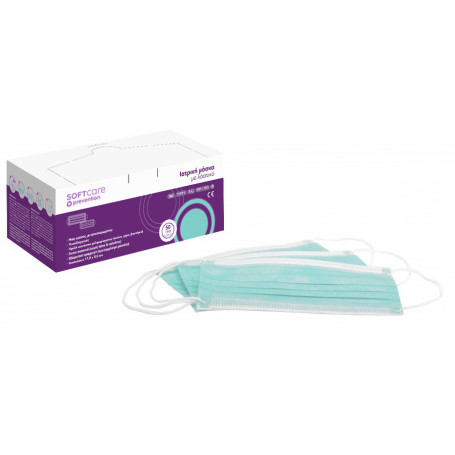 SoftCare face masks 3ply Type II with earloop green (50 pcs)